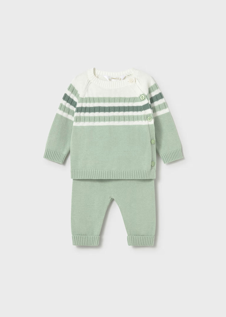 Completo ghettina e maglioncino Mayoral tricot neonato - Verde menta
