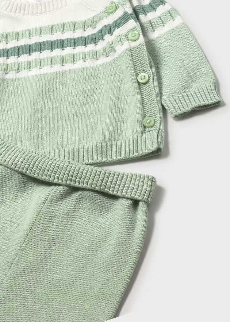 Completo ghettina e maglioncino Mayoral tricot neonato - Verde menta