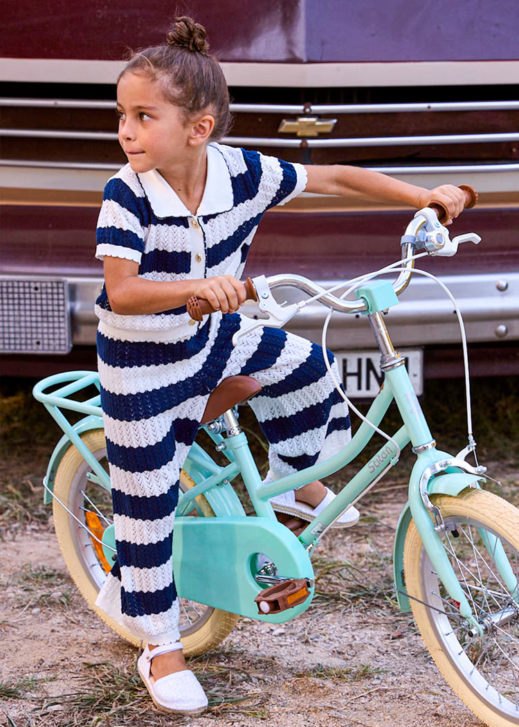 Completo giacca e pantalone bambina Mayoral - Panna/Blu