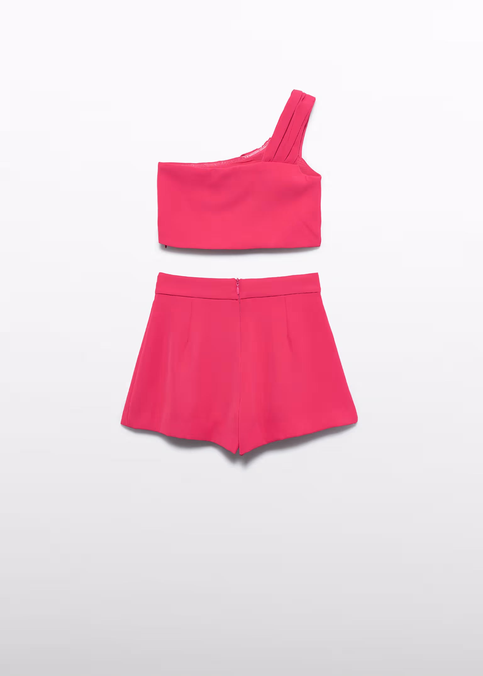 Completo pantaloncino asimmetrico Abel&Lula crepe bambina - Fuxia