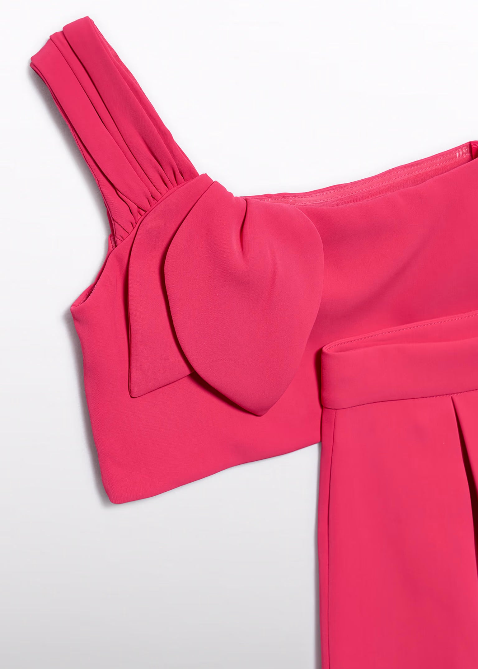Completo pantaloncino asimmetrico Abel&Lula crepe bambina - Fuxia