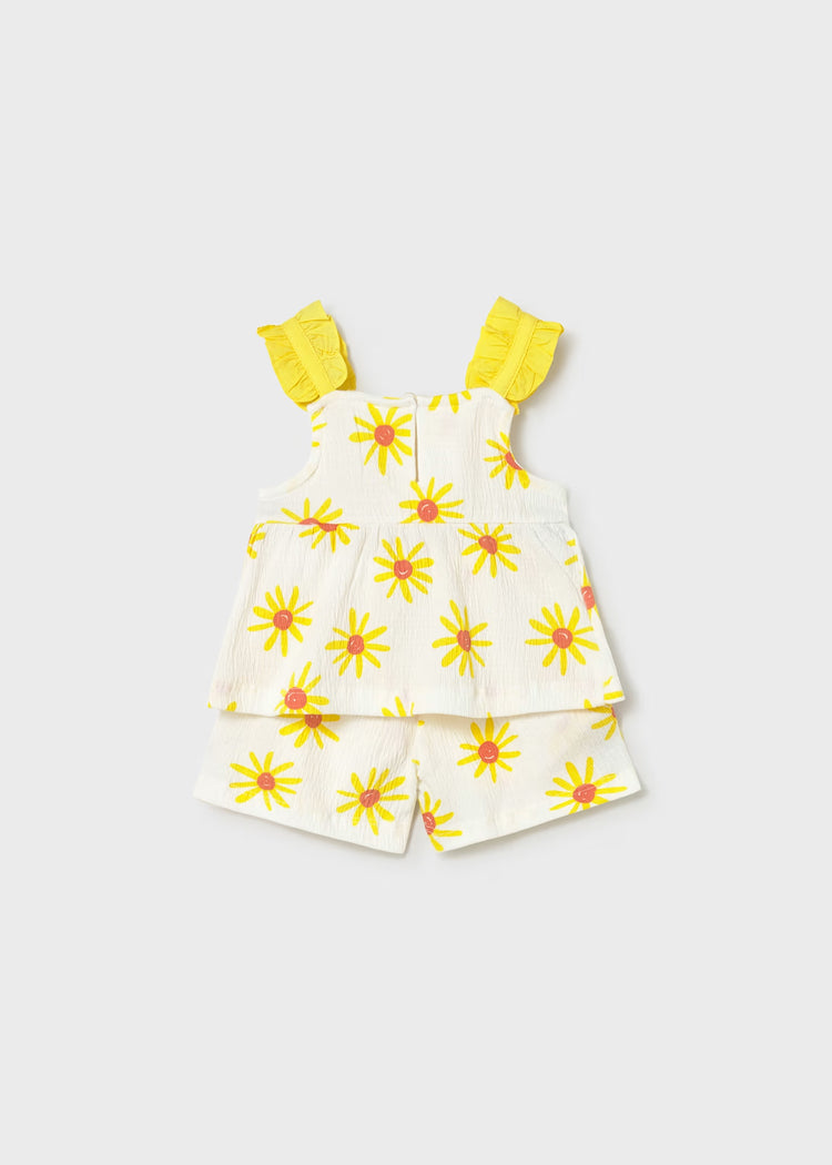 Completo Mayoral pantaloncino e canottiera neonata - Fantasia Sole