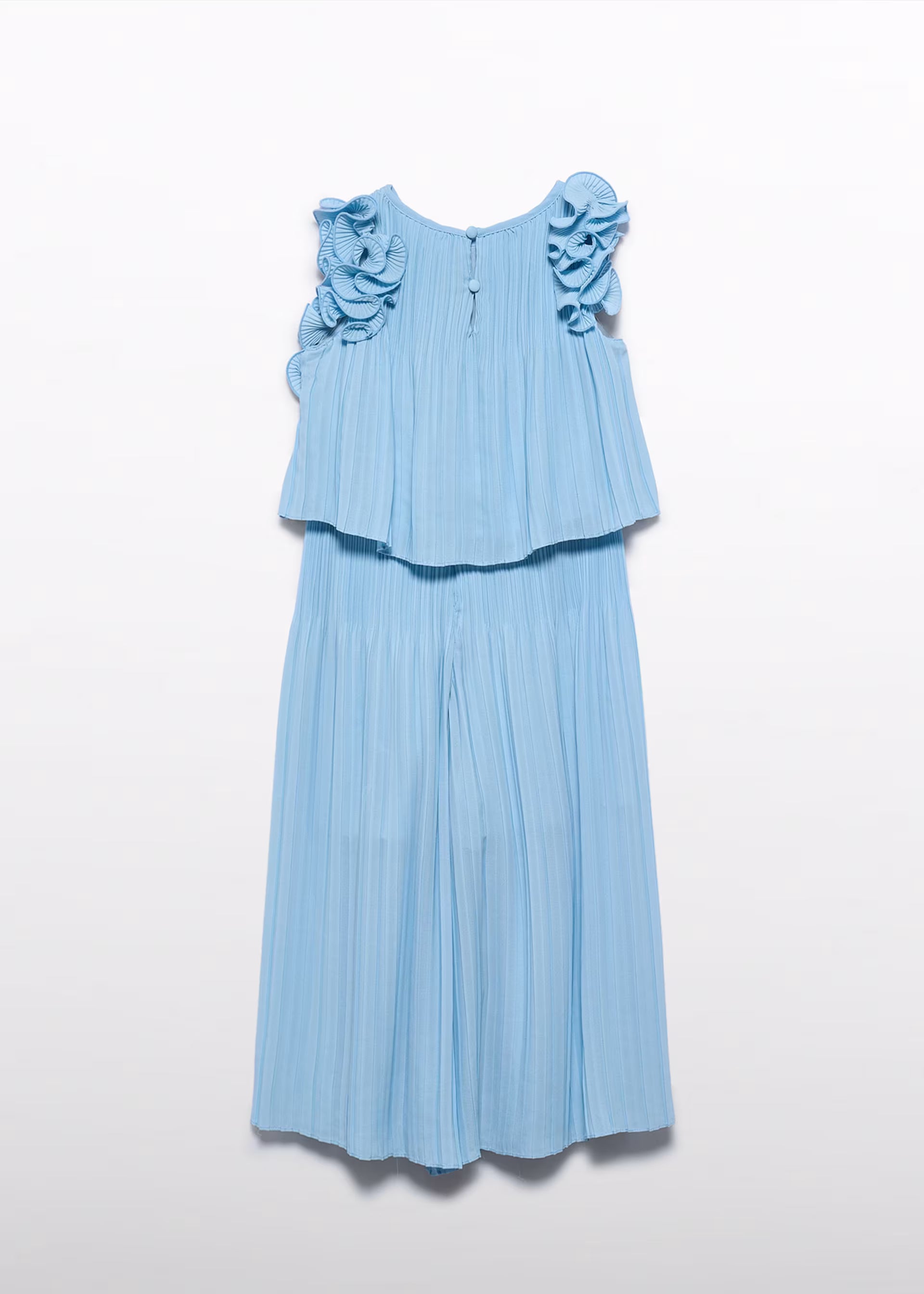 Completo pantalone chiffon Abel&Lula plissettata bambina - Azzurro Polvere
