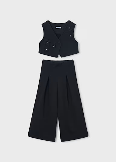 COORDINATO GILET E PANTALONE NERO