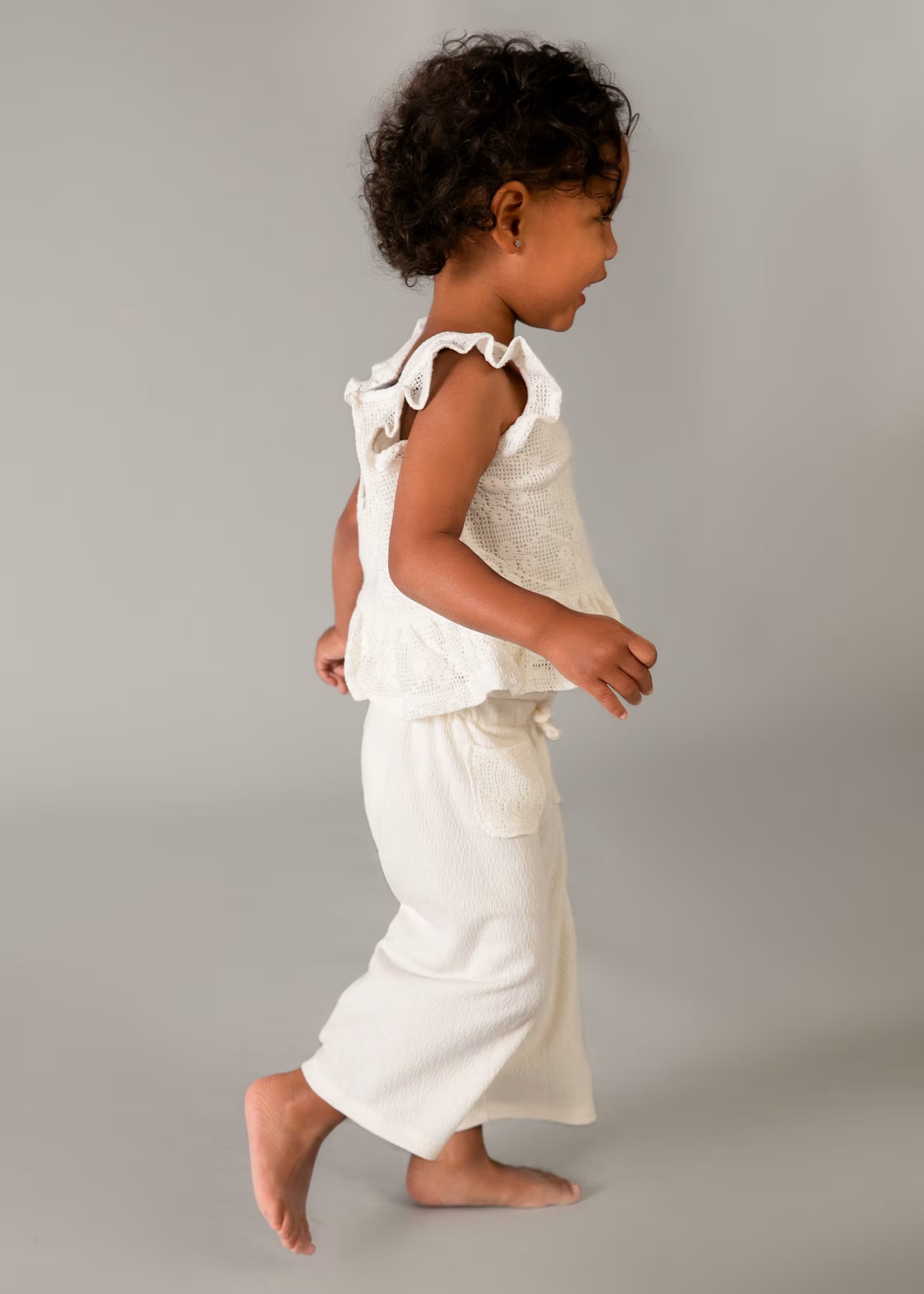 Completo pantalone e top Mayoral crochet neonata - Panna