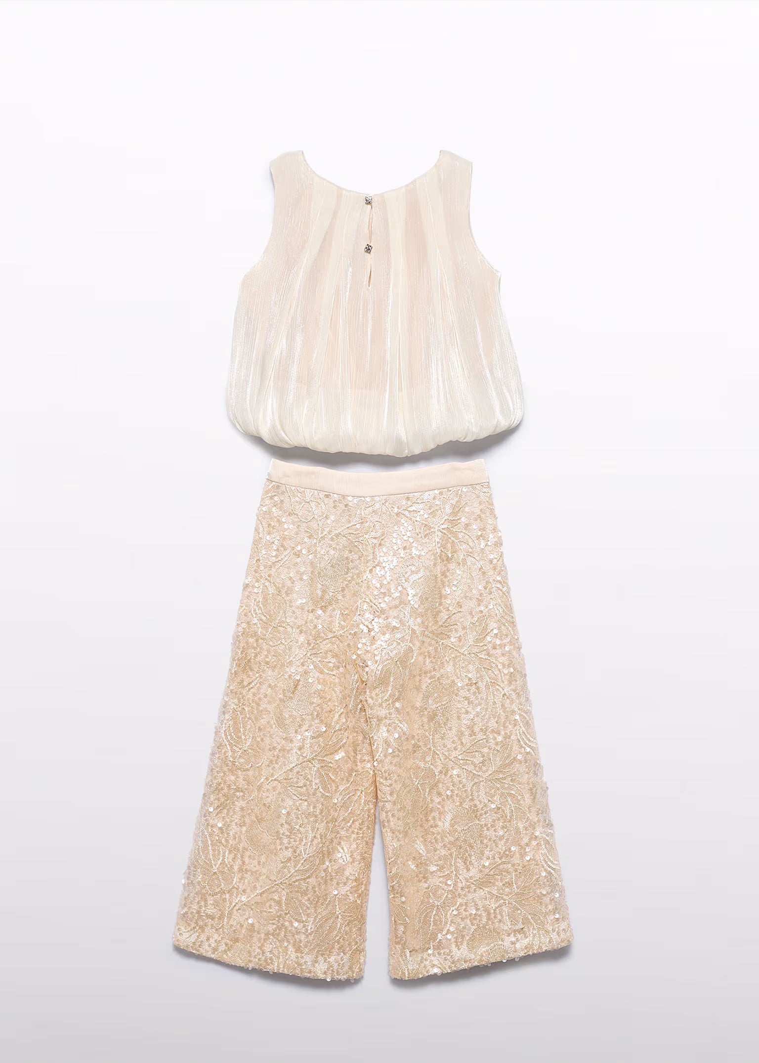 Completo pantalone paillettes Abel&Lula bambina - Champaigne