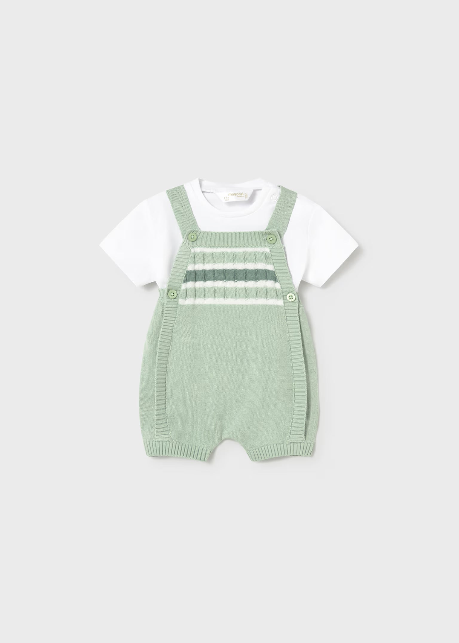 Completo salopette e maglietta Mayoral neonato - Verde Menta