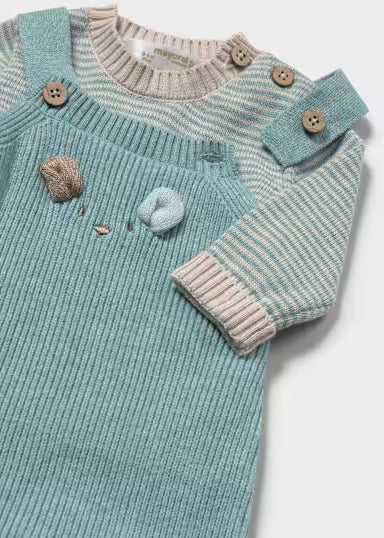 COORDINATO SALOPETTE E MAGLIOCINO BEIGE/ CARTA DA ZUCCHERO