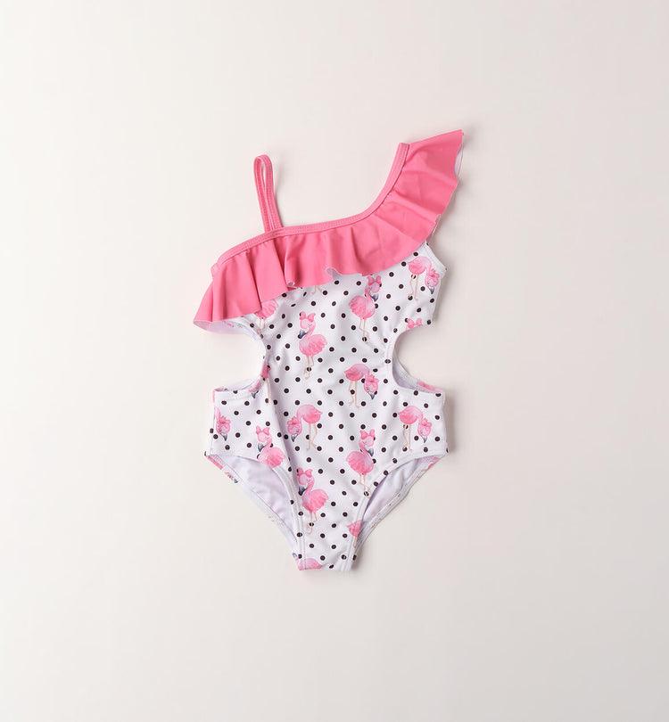 Costume da bambina intero Sarabanda - Fenicotteri