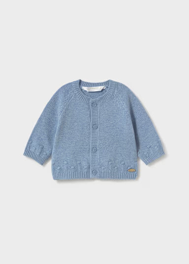 CARDIGAN TRICOT TINTA UNITA AZZURRO