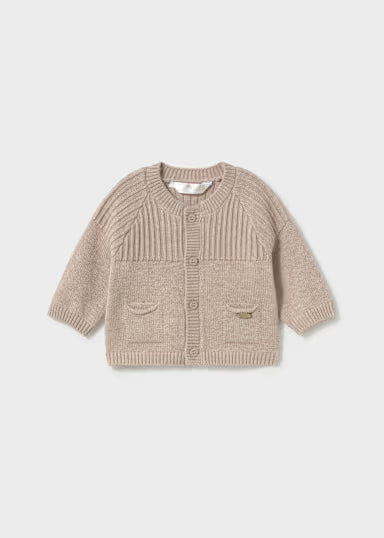 CARDIGAN TRICOT TINTA UNITA MOKA