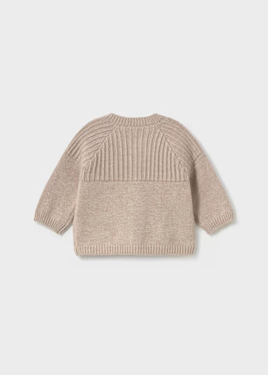 CARDIGAN TRICOT TINTA UNITA MOKA
