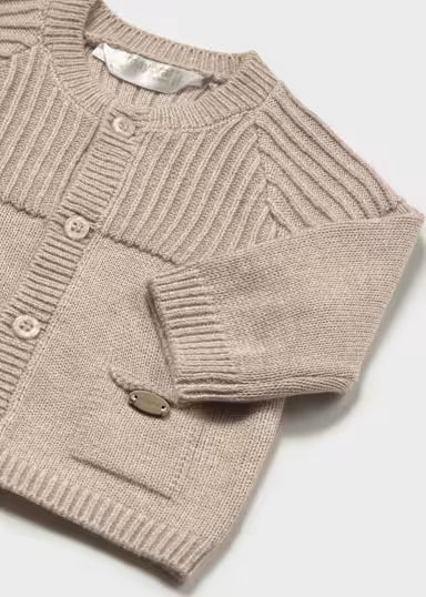 CARDIGAN TRICOT TINTA UNITA MOKA