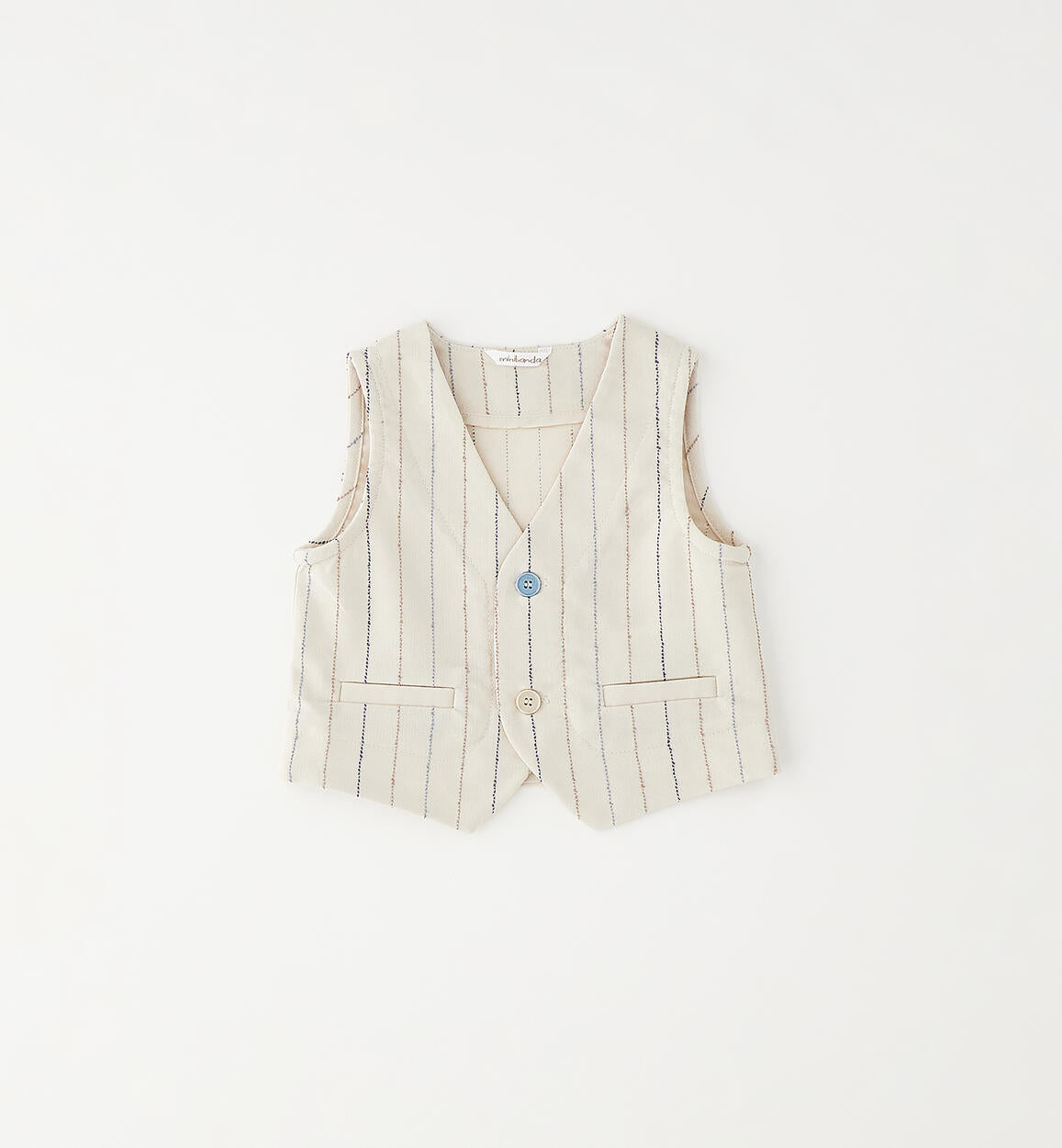 Gilet cerimonia Minibanda neonato - Righe Beige