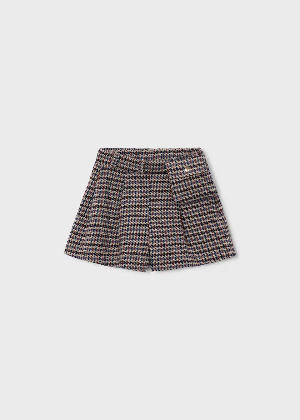 SHORT GONNA A QUADRI BLU/BORDOUX