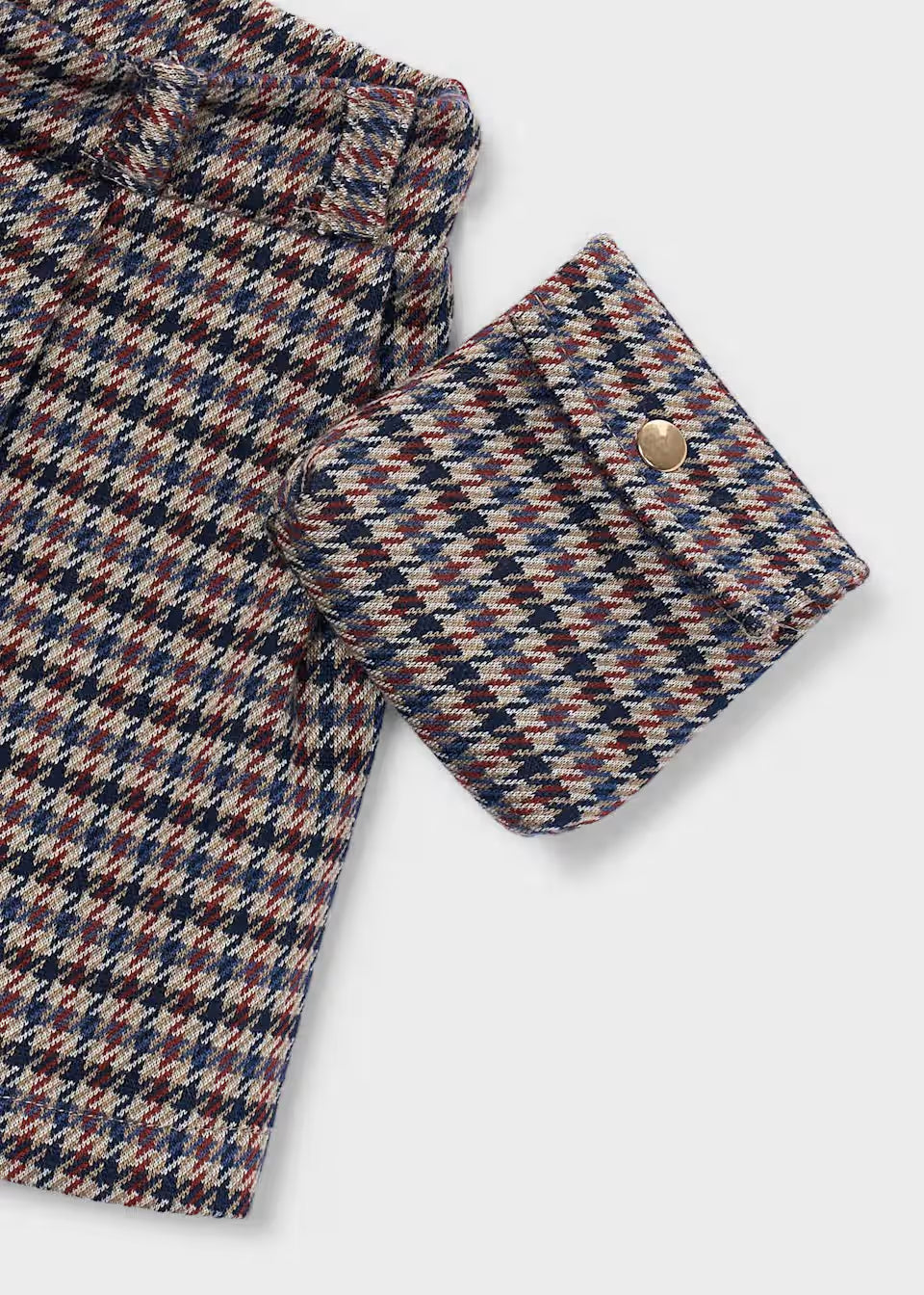 SHORT GONNA A QUADRI BLU/BORDOUX