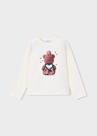 SHIRT PANNA ORSO CUORE PAILLETTES
