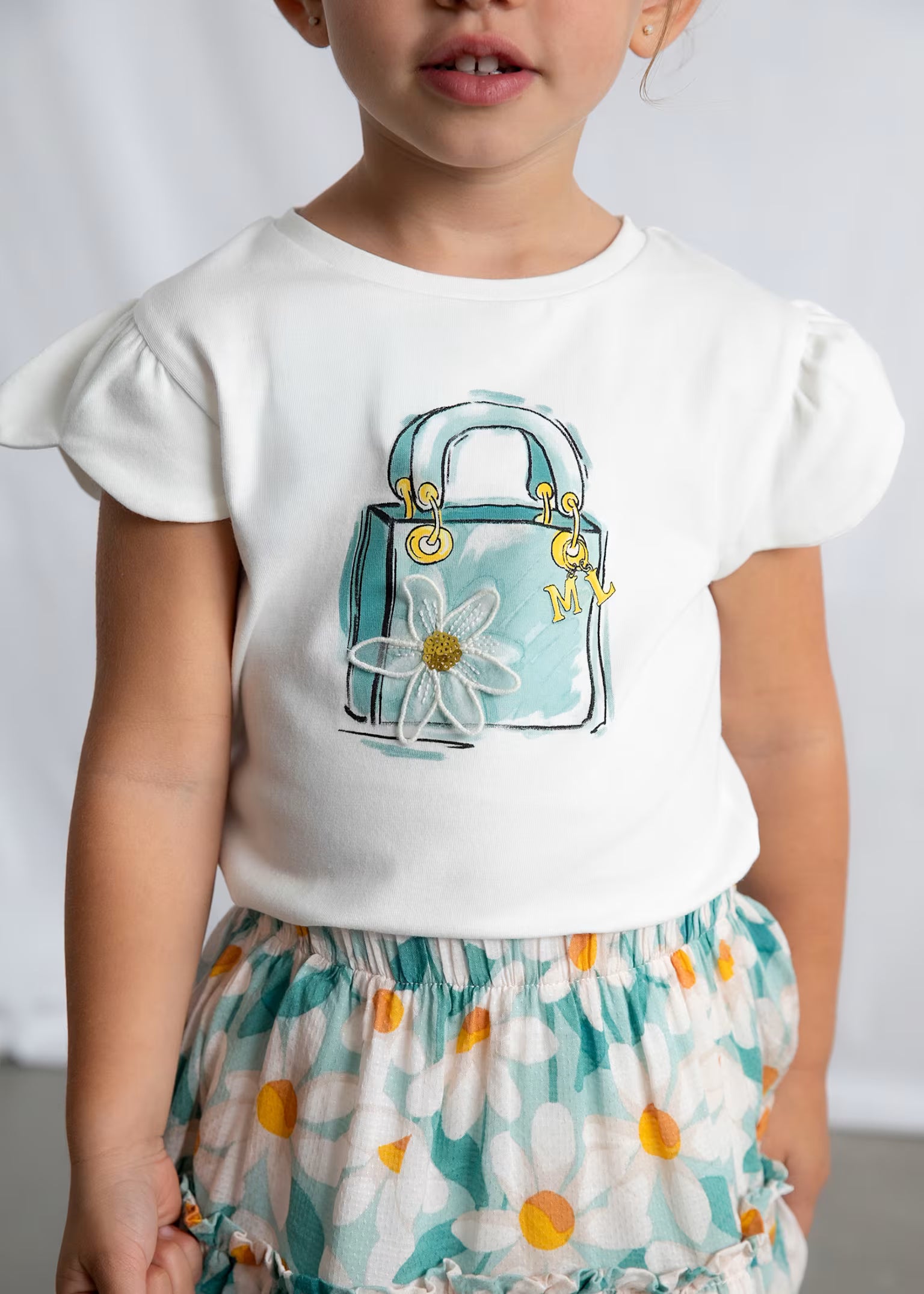 Maglietta Mayoral serigrafia bambina - Fantasia Margherite