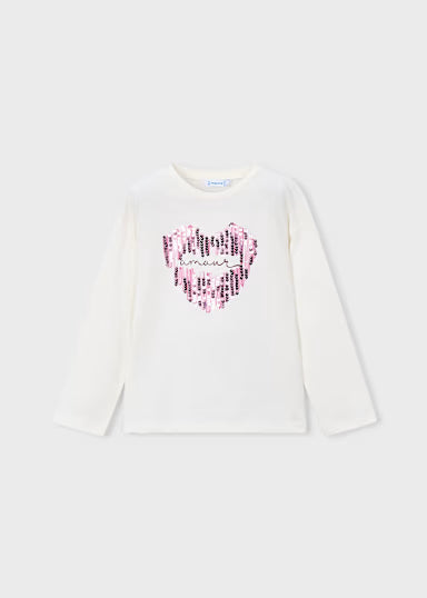 T-SHIRT PANNA CUORE PAILLETTES FUXIA