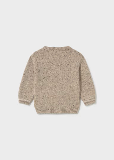 MAGLIONE TASCHE ORSO MICROFANTASIA BEIGE