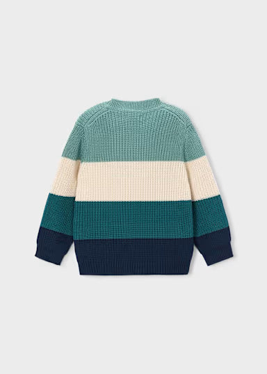 MAGLIONCINO FASCE TRICOLORE BLU/VERDE/PANNA