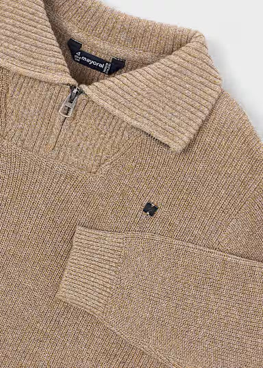 MAGLIONCINO COLLO ZIP MARRONE