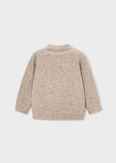 MAGLIONE CON COLLETTI MICROFANTASIA BEIGE