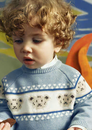 MAGLIONE ORSO CARTA DA ZUCCHERO/PANNA