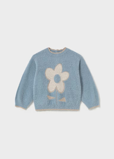 MAGLIONCINO FIORI PELO AZZURRO