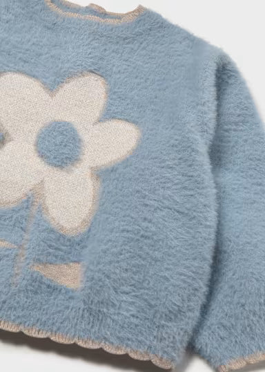 MAGLIONCINO FIORI PELO AZZURRO