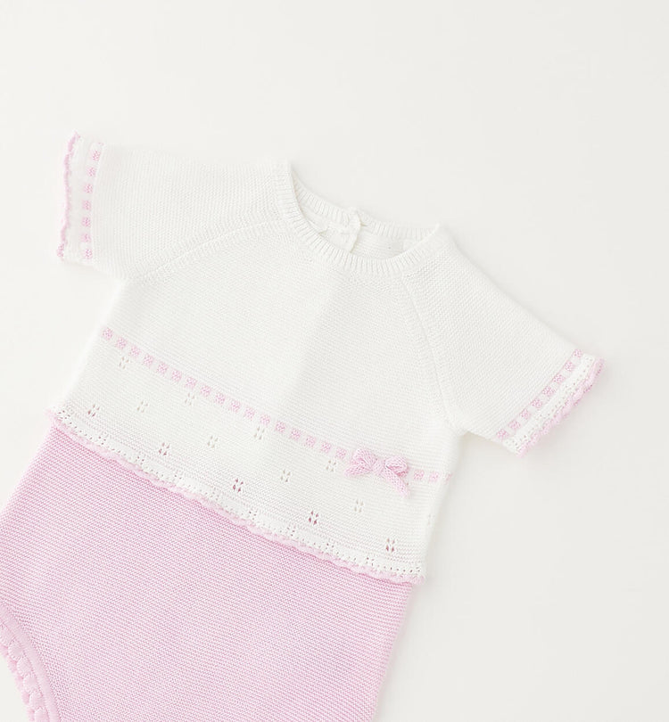 Pagliaccetto estivo neonata Minibanda - Bianco/Rosa