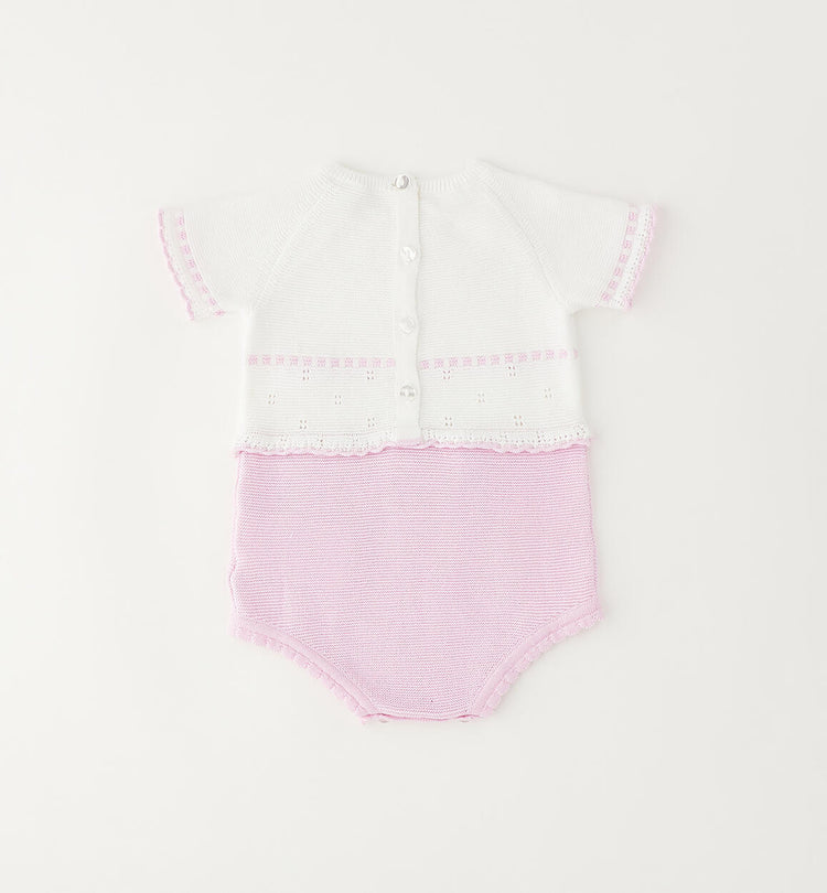 Pagliaccetto estivo neonata Minibanda - Bianco/Rosa