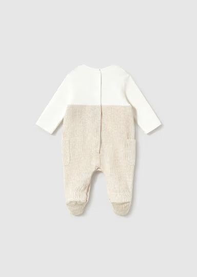 TUTINA ORSO A COSTINE BEIGE CON FINTA SHIRT PANNA