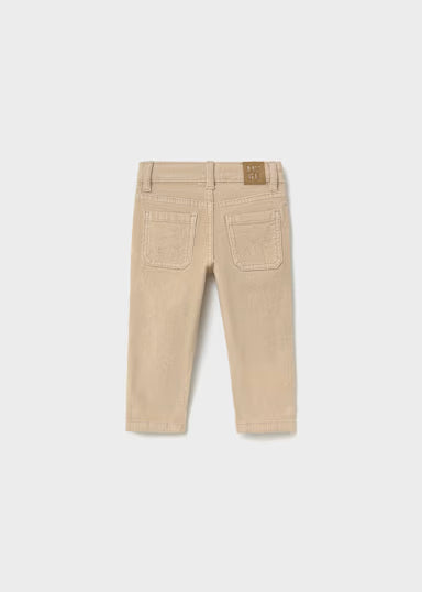 PANTALONE BASICO IN VELLUTO A COSTINE BEIGE
