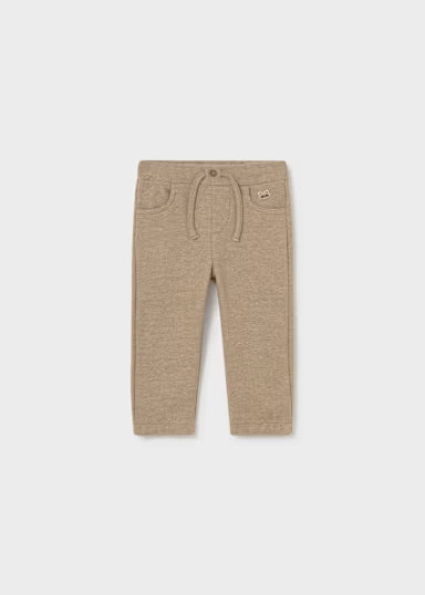 PANTALONE MORBIDO CON LACCI MICROFANTASIA BEIGE