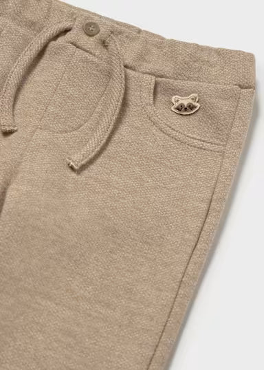 PANTALONE MORBIDO CON LACCI MICROFANTASIA BEIGE