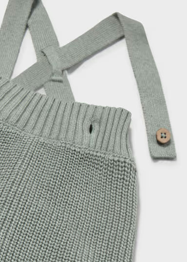 PANTALONE IN TRICOT CON BRETELLE VERDE SALVIA