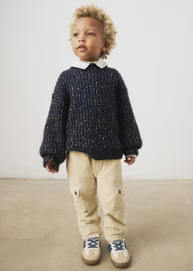 PANTALONE CARGO IN VELLUTO A COSTINE BEIGE
