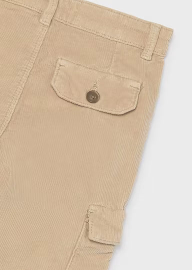 PANTALONE CARGO IN VELLUTO A COSTINE BEIGE