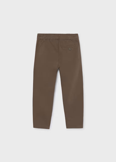 PANTALACCIO CON ELASTICO TINTA UNITA MARRONE