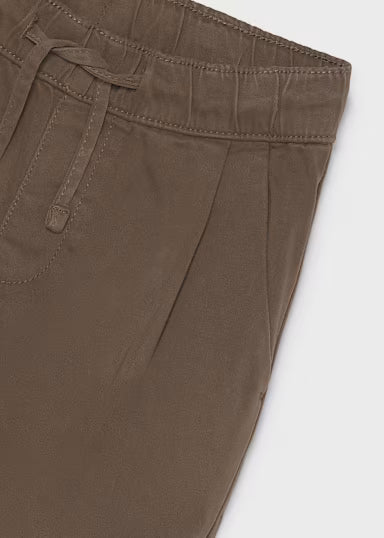 PANTALACCIO CON ELASTICO TINTA UNITA MARRONE