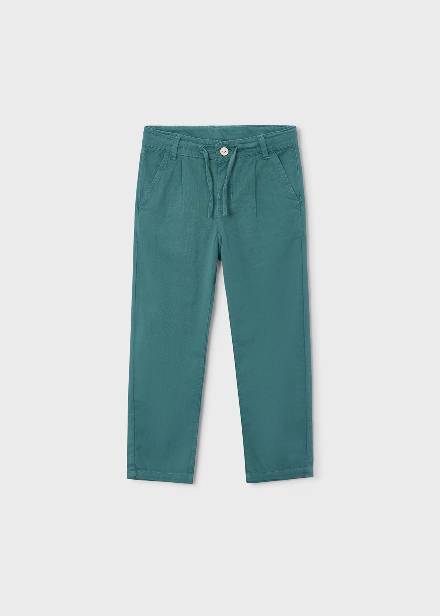 Pantalone lungo Mayoral morbido chino in lino bambino - Verde Alga