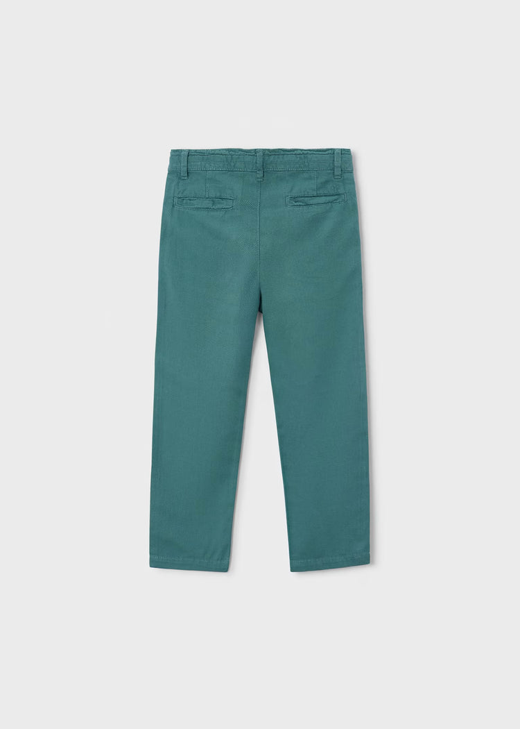 Pantalone lungo Mayoral morbido chino in lino bambino - Verde Alga