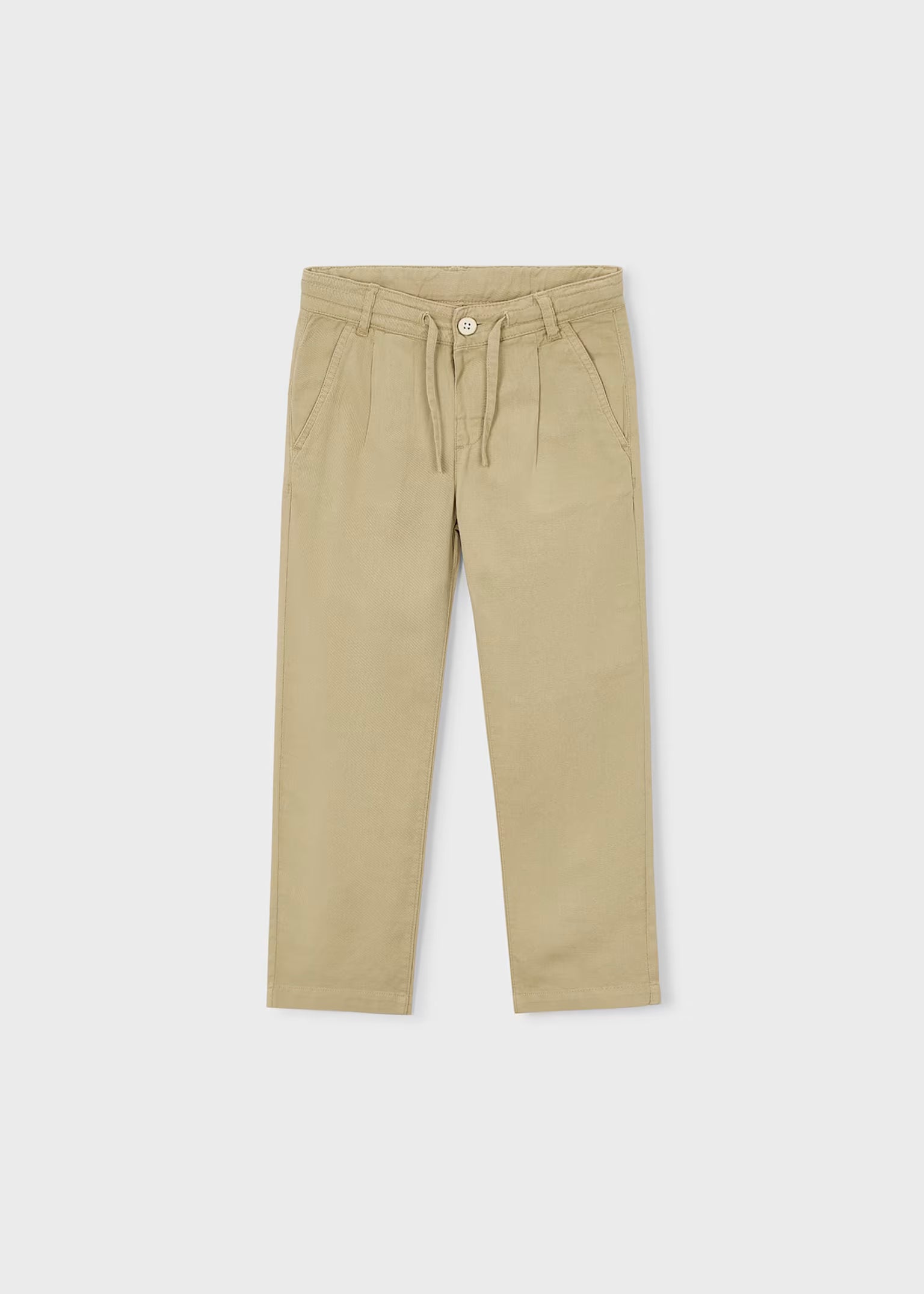Pantalone lungo Mayoral morbido chino in lino bambino - Biscotto