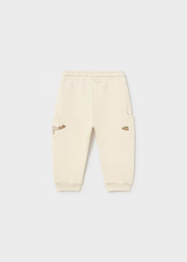 PANTALONE DINOSAURO IN FELPA CREMA