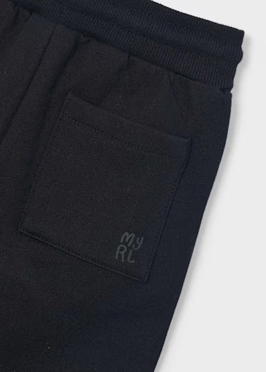 PANTALONE IN FELPA BASICO TINTA UNITA  NERO