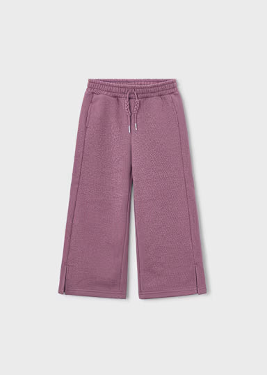 PANTALONE PALAZZO IN FELPA VIOLA LUREX