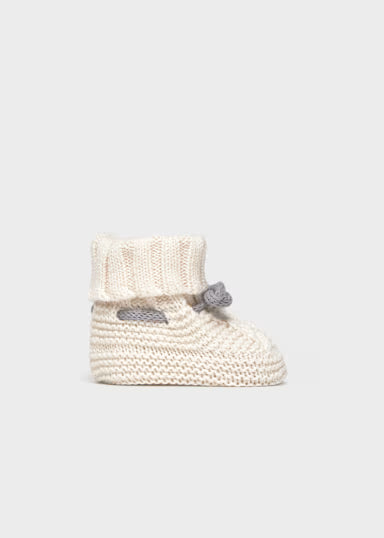 BABBUCCINE TRICOT PANNA/GRIGIO