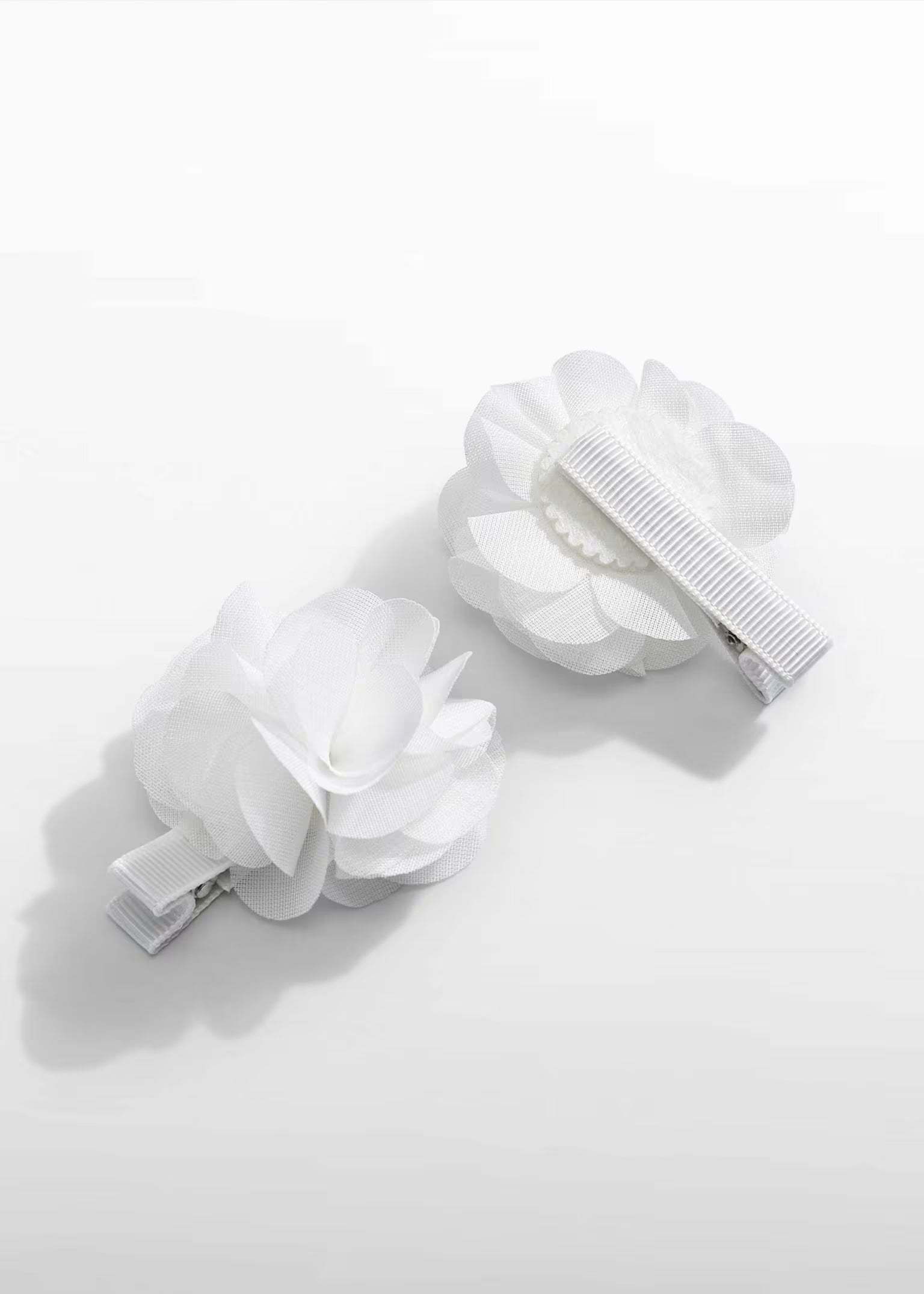 Set fermagli fiore chiffon Abel&Lula bambina - Bianco