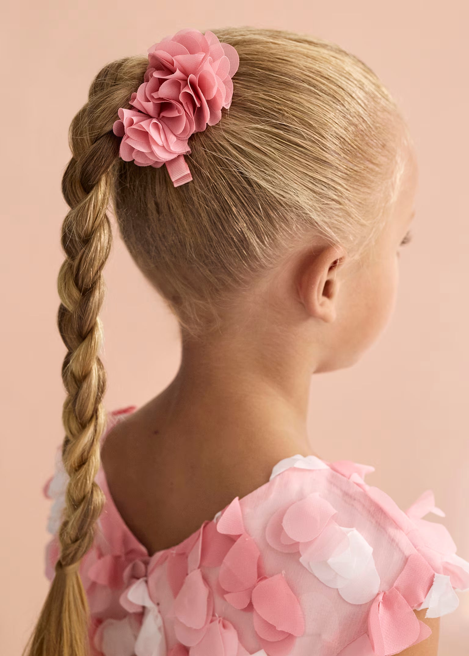 Set fermagli fiore chiffon bambina Abel&Lula - Rosa Cipria